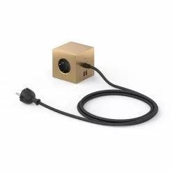Avolt Square 1 Verlengsnoer Met Usb / Magneet, Messing