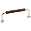 Beslag Design 1353-96 Leather Handle, Brown/Nickel Plated