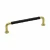 Beslag Design 1353-128 Leather Handle, Untreated Brass/Black