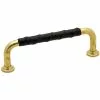 Beslag Design 1353-96 Leather Handle, Black/Untreated Brass