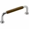 Beslag Design 1353-96 Leather Handle, Brown/Nickel Plated