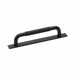 Beslag Design Helix Handle With Plate 128, Matte Black