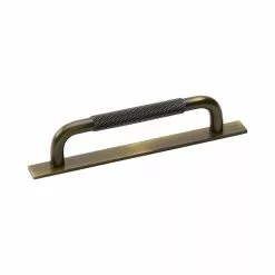 Beslag Design Helix Handle With Plate 128, Antique Bronze