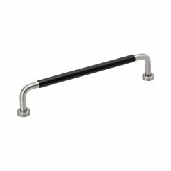 Beslag Design Lounge Handle, Leather Black/Stainless