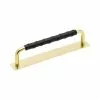 Beslag Design Royal Deluxe-128 Leather Handle, Black/Brass