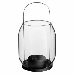 Ernst Candle Holder Glass, 22 Cm Black