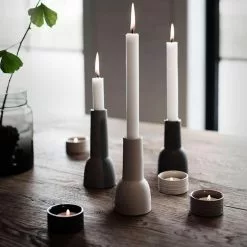 Ernst Candle Holder Stoneware, Grey -Knoppen & handgrepen Verkoop ernst ernst candle holder stoneware 7 1
