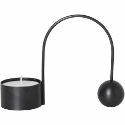 Ferm LIVING Balance Candle Holder, Black Brass
