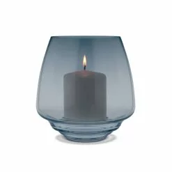 Holmegaard Flow Candle Holder, Blue