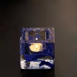 Kosta Boda Candle Holder, Blue -Knoppen & handgrepen Verkoop kosta boda brick candle holder 20