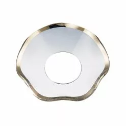 Nybro Crystal Wavy Candle Ring, Gold Border