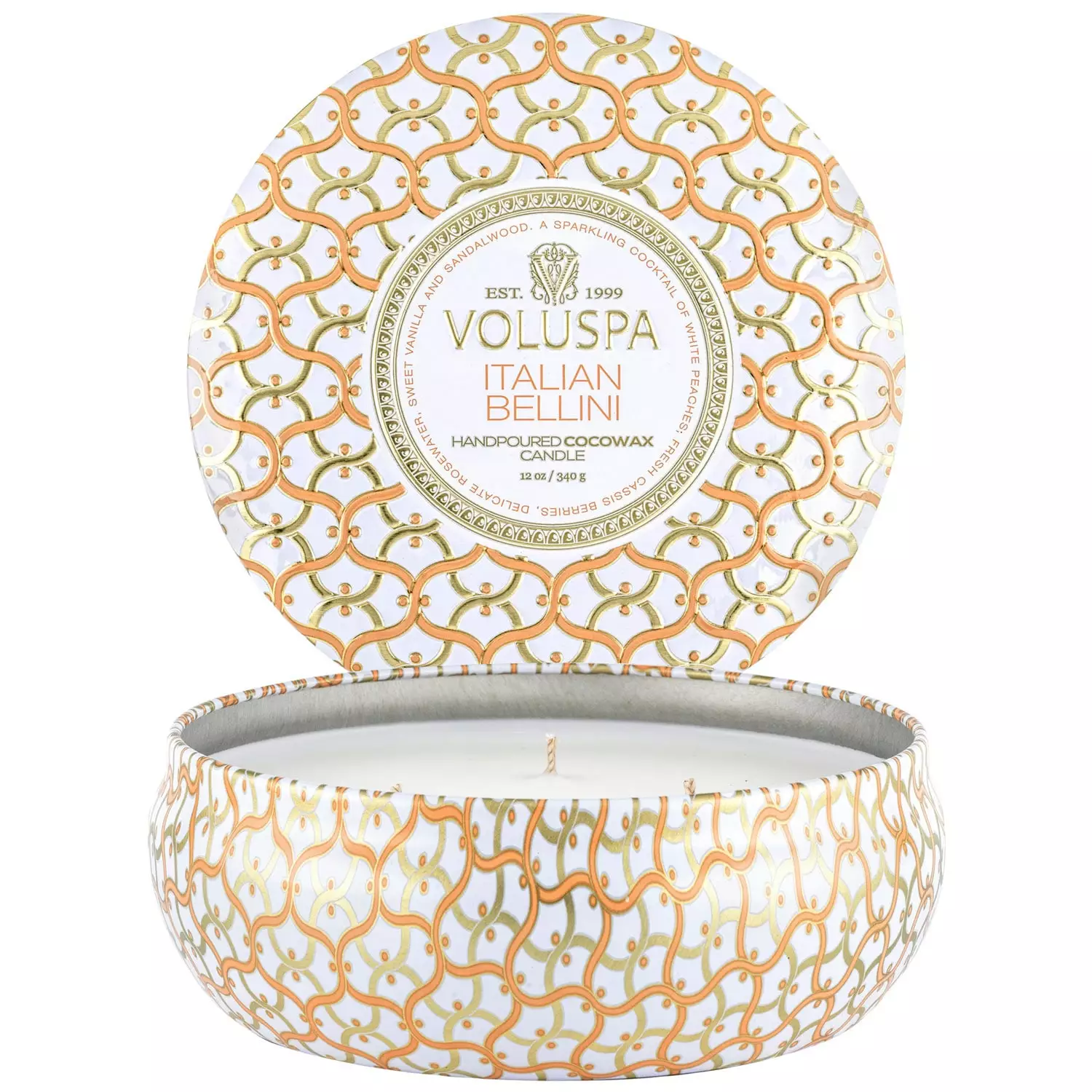 Voluspa Maison 3-wick Tin Geurkaars, Italian Bellini 1 Voluspa Maison 3-wick Tin Geurkaars, Italian Bellini