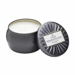 Voluspa Petite Decorative Tin Candle, Makassar Ebony & Peach