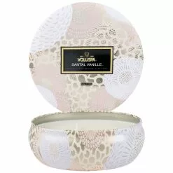 Voluspa Santal Vanille 3 Wick Tin Geurkaars